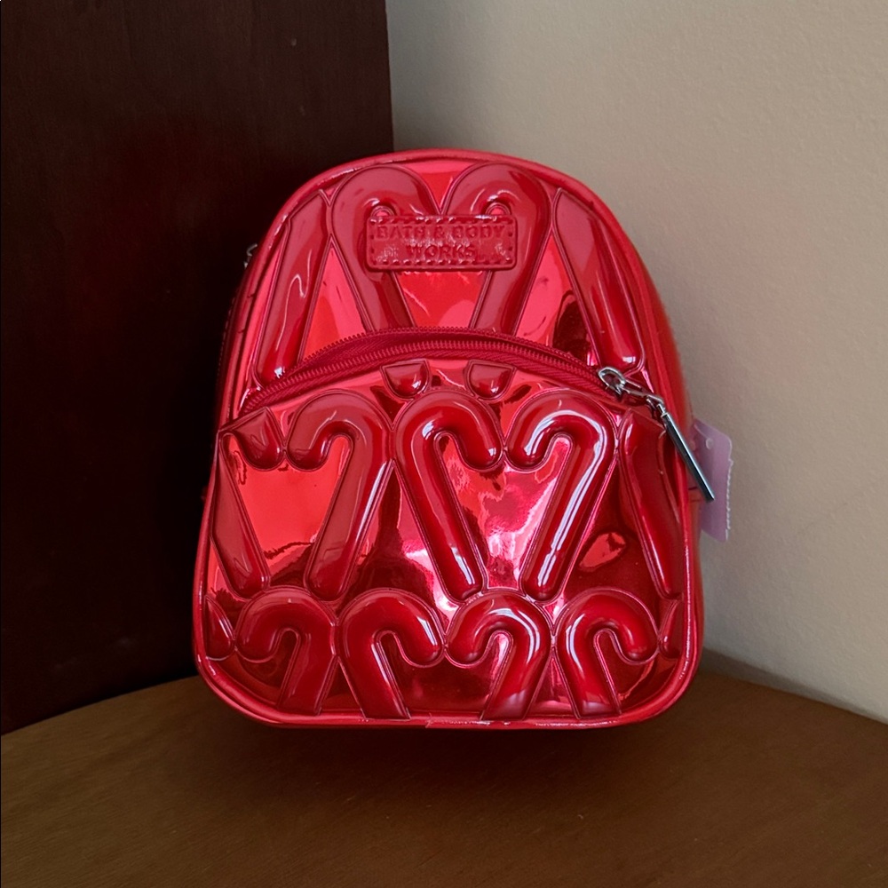 Bath & Body Works Red Candy Cane Mini Backpack